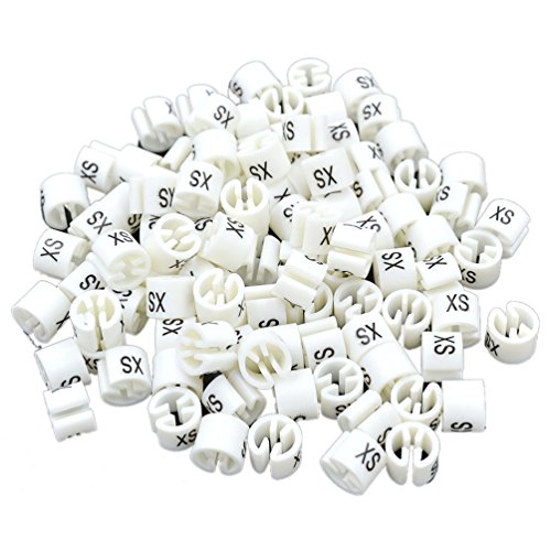 Lychee Colored Hanger Sizer Garment Size Markers XS-7XL Plastic Tags 100 Pcs