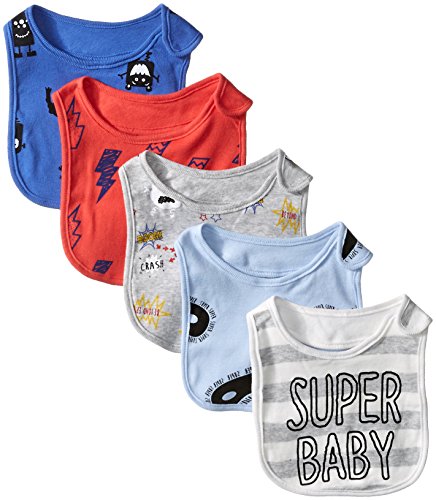 Rosie Pope Baby Bibs 5 Pack, Heather Grey, One Size