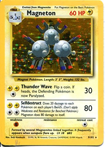 Pokemon Base Set Holofoil Card #9/102 Magneton