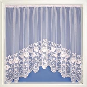 Net Curtain Jardiniere, White Net Lace Curtains, Salisbury, 150"x36