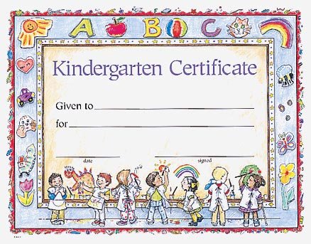 Kindergarten Certificate by School Specialty Publishing