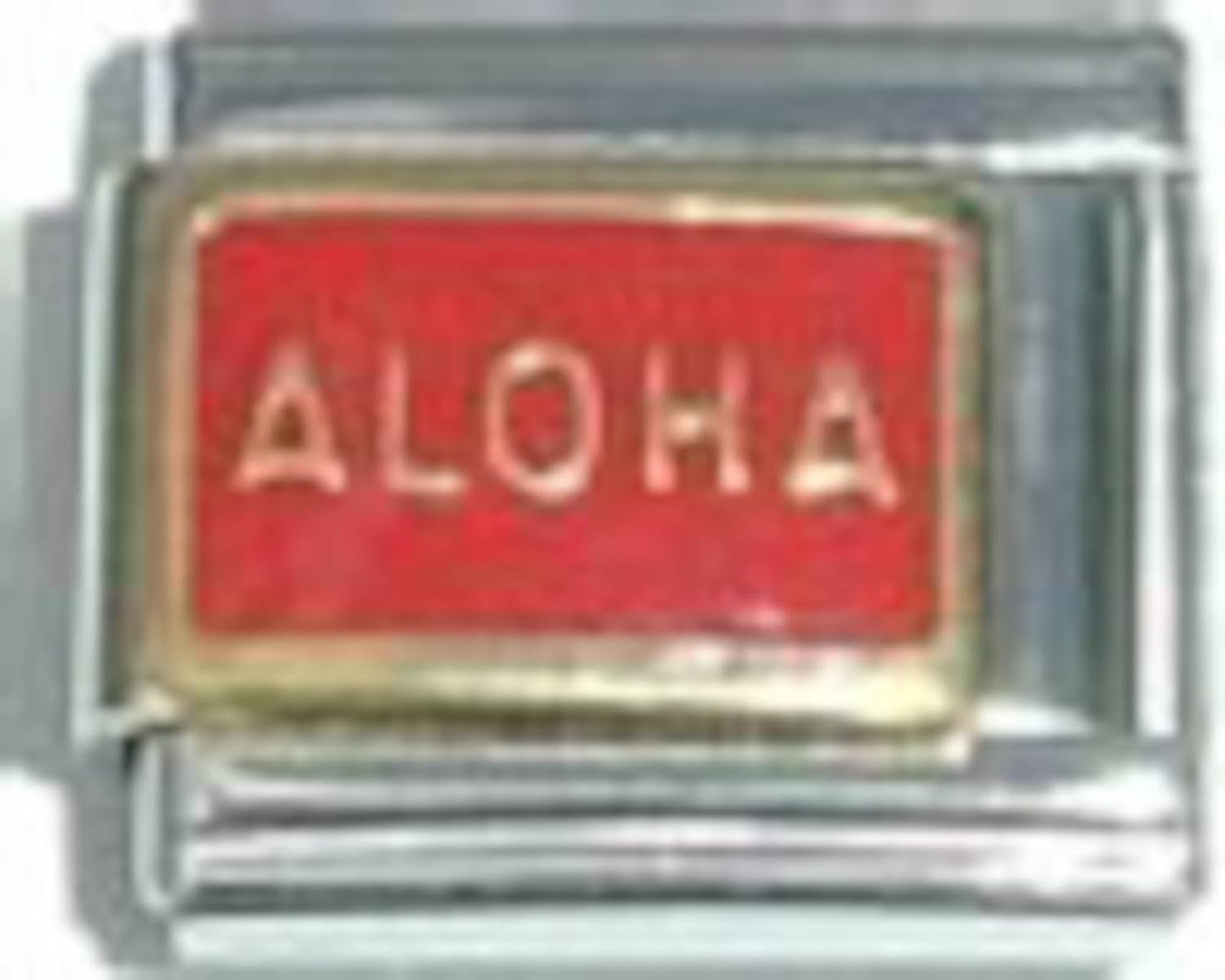 

Red Aloha Italian Charm Bracelet Jewelry Link