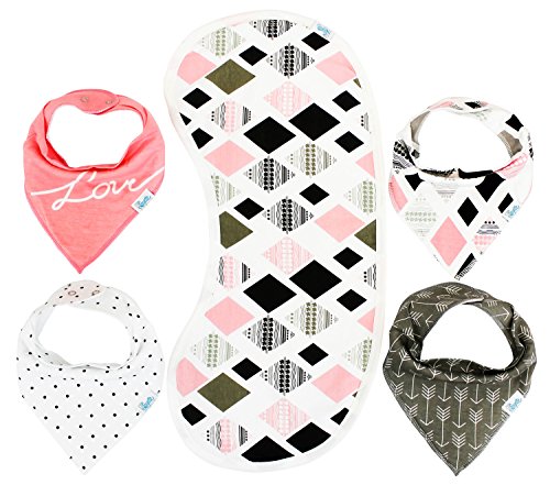 Bandana Bib - Best Baby Bandana Drool Bibs for Girls - Premium Burpy Bib and Drool Cloth Made by Moms for Moms