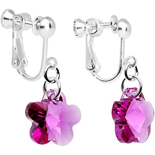Body Candy Handcrafted Flower Clip Earrings Created with Swarovski Crystals