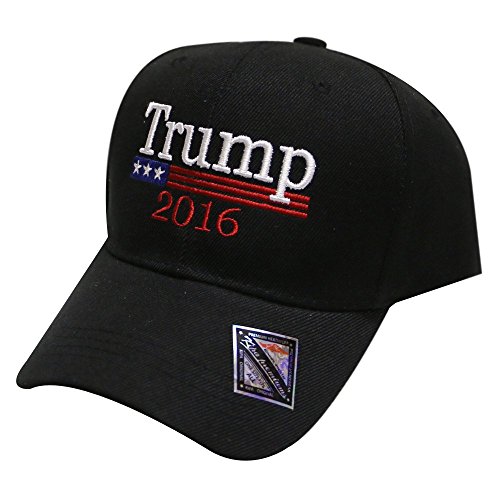 C901v Trump with American Flag Velcro Baseball Cap Black