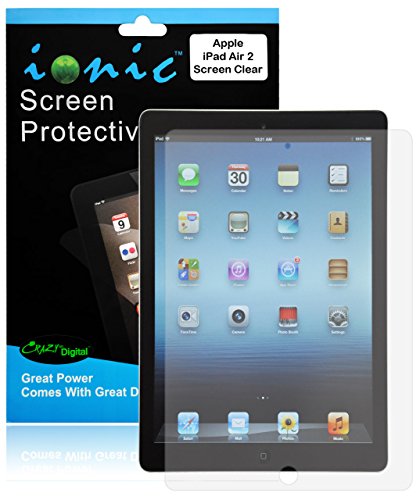 Ionic Apple iPad Air 2 Screen Protector (iPad 6) Film CLEAR (Invisible) (3-pack)