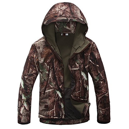 Hanxue Men's Camo Winter Jacket Waterproof Warm Hooded Jacket