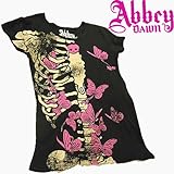 【　アヴィリルラヴィーン　】【　ABBEYDAWN　】　AVRILLAVIGNE　ガールズ　ロック　INROCK　掲載　アビードーン　骨　BORN　アメカジ　Tシャツ　abbey-born-butterfly Msize