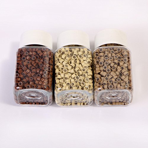 Neitsi® 5mm Silicone Lined Micro Rings Links Beads Linkies for I Bonded Tipped Hair Extensions