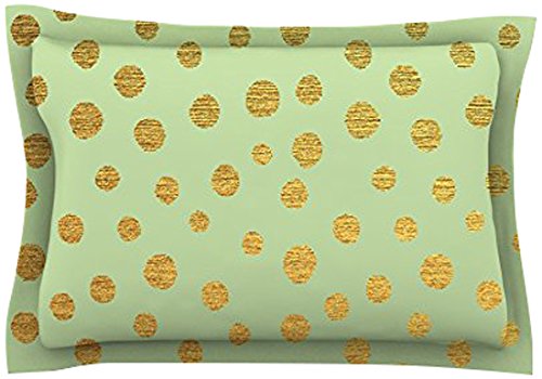 

Kess InHouse Nika Martinez "Golden Dots and Mint" Green Gold Woven Sham, 30 by 20-Inch