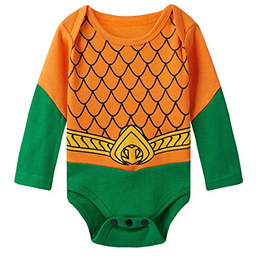 A&J Design Baby Boys' Aquaman Long Sleeve Bodysuit