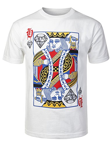 URBANCREWS Mens Hipster Hip Hop Card Deck Graphic Print Crewneck T-shirt