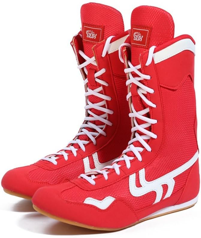 Chaussures de lutte et de boxe pour hommes et femmes, chaussures montantes de boxe, de kickboxing et d'haltérophilie_voghion.com