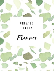 Undated Yearly Planner: Green Terrazzo themed planner by Indy & Isabella