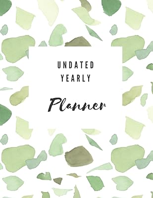 Undated Yearly Planner: Green Terrazzo themed planner