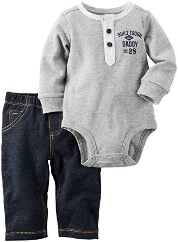 Carter's Baby Boys Built Tough Like Daddy Bodysuit and Pants Set, Denim