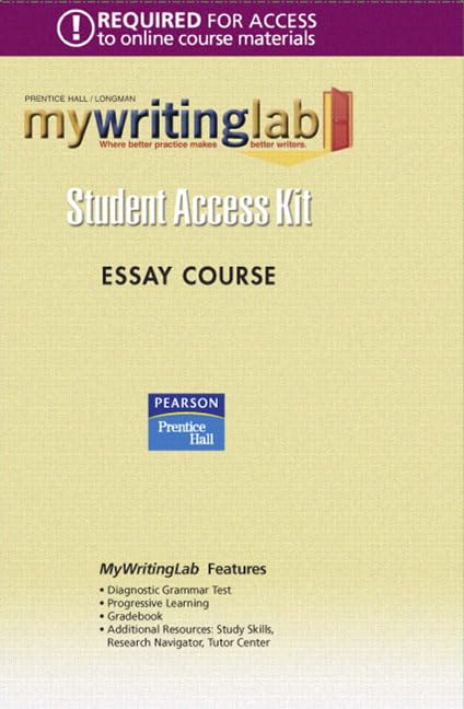 MyLab Writing -- Standalone Access Card -- Essay Course by Pearson Education