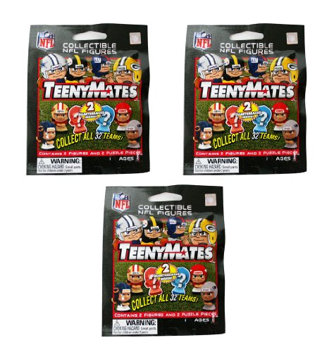 Party Animal NFL TeenyMates Playset with 2 Figures and 2 Puzzle Pieces (3-Pack)