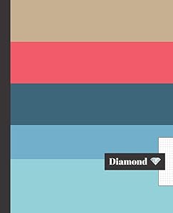 CUADERNO ESCOLAR DIAMOND: DISEÑO MODERNO | Cuaderno de hoja cuadriculada | Tamaño especial para la mochila o cartera del colegio | 120 páginas de ... | PATRÓN FRANJAS COLORES, SIMPLE Y ELEGANTE. by Diamond Notebooks