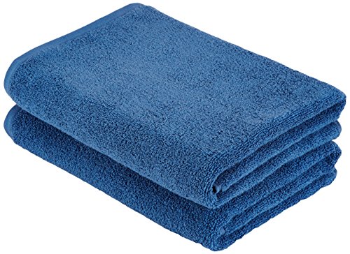 AmazonBasics - Juego de toallas (secado rápido, 2 toallas de baño), color azul marino