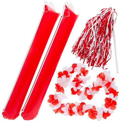 Algopix Similar Product 13 - Shindigz Red and White Fan Spirit Sets