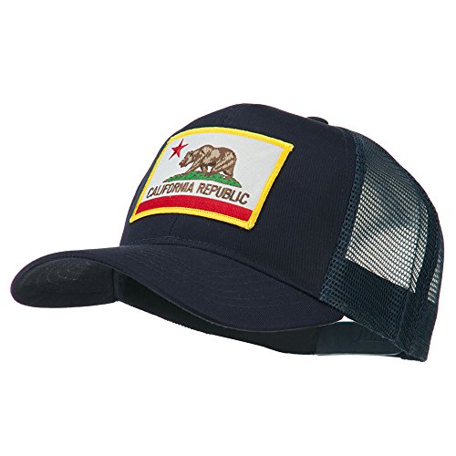 California State Flag Patched Twill Mesh Cap - Navy