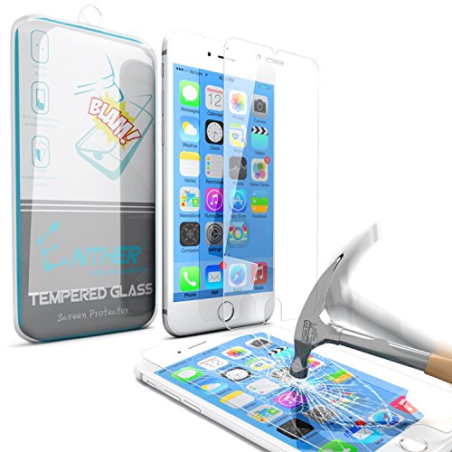iPhone 6s Plus Screen Protector, Enther® [Retina Sense] Tempered Glass Premium High Definition Shockproof Clear Screen Protector 0.3mm Thickness 2.5D Curved Edge for iPhone 6 6s Plus