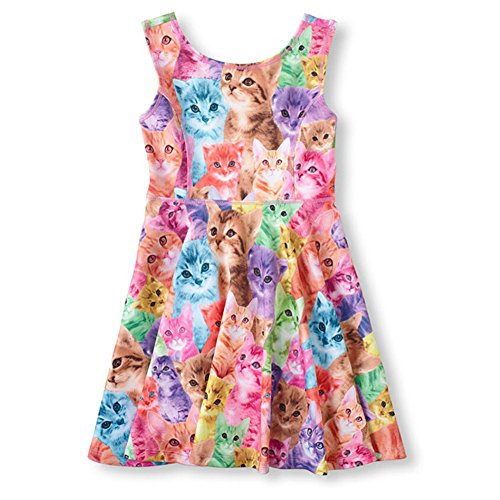 Z.D Girls'sleeveless printing animals Dresses