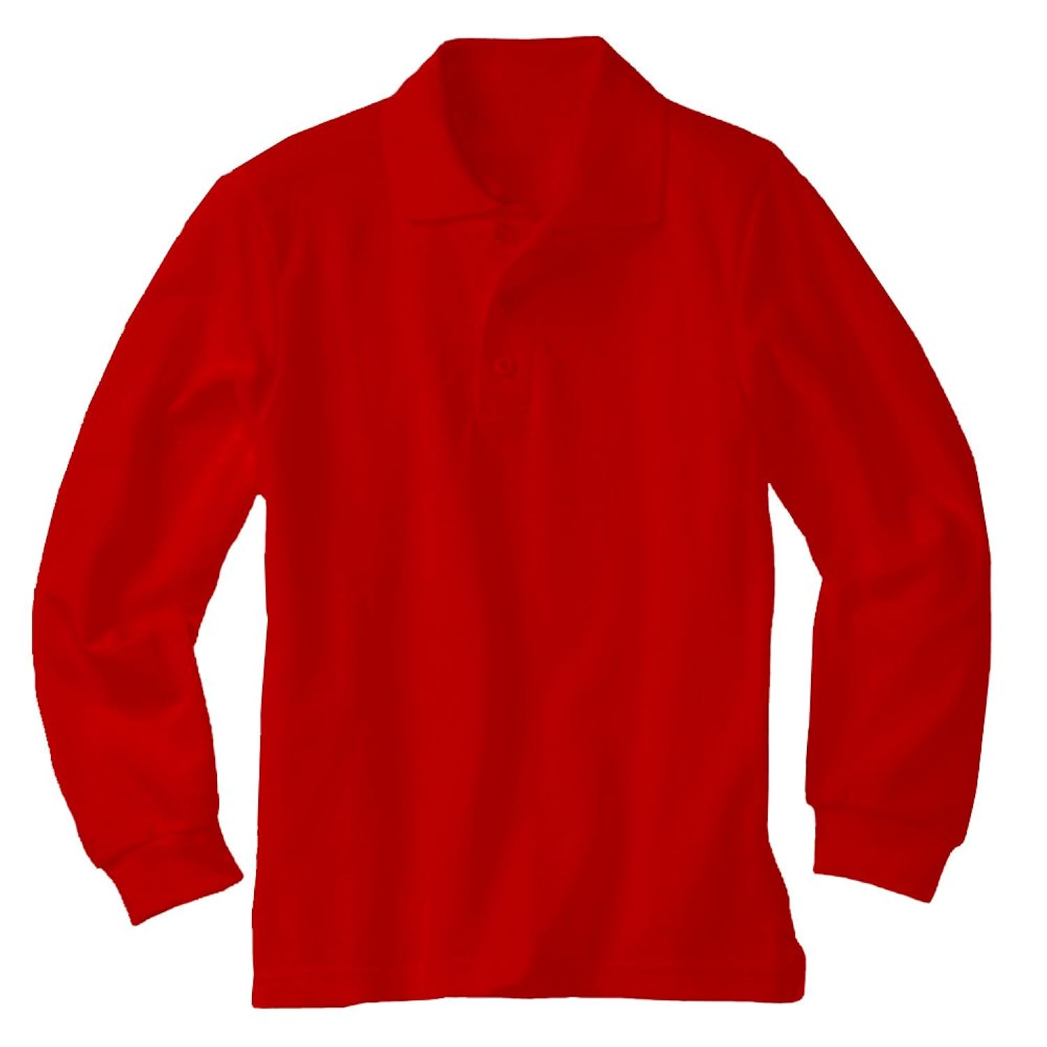 

Genuine School Uniform Boys Girls Red Long Sleeve Pique Polo Shirt