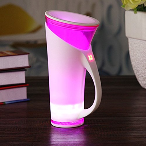 Aterlin 400ML Intelligent Induction Drinking Cup Sound Touch Sense Electronic Induction Temperature Display Practical Water Bottles Time Reminder Smart Cups (Hot Pink)