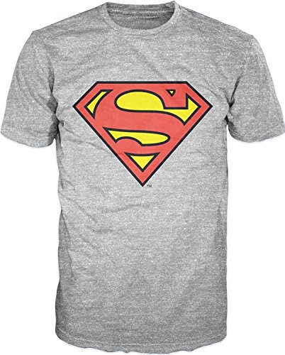 DC Comics Superman Classic Logo Mens Heather Grey T-shirt