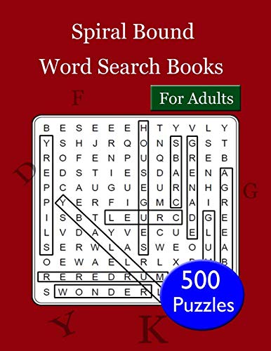 Spiral Bound Word Search Books For Adults: 500 Brain Games - Relax and Solve by tata napom