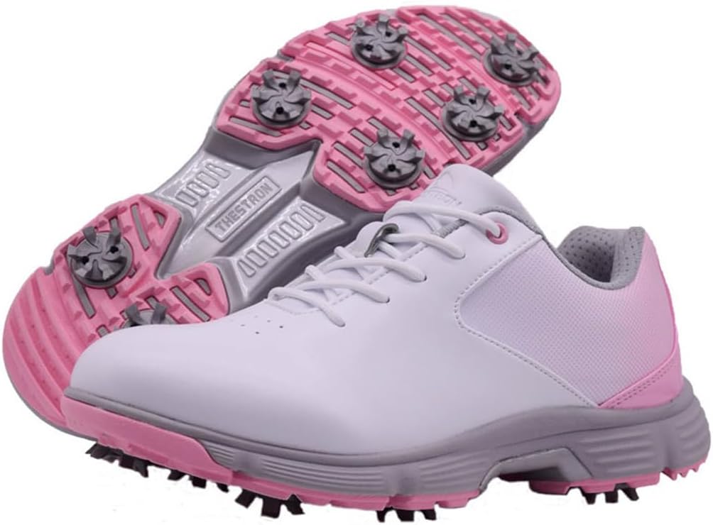 Women's Golf Shoes Waterproof Sports Shoes For Golf Female Ladies Training Walking Sneakers With 9 Spikes_vogvips.com