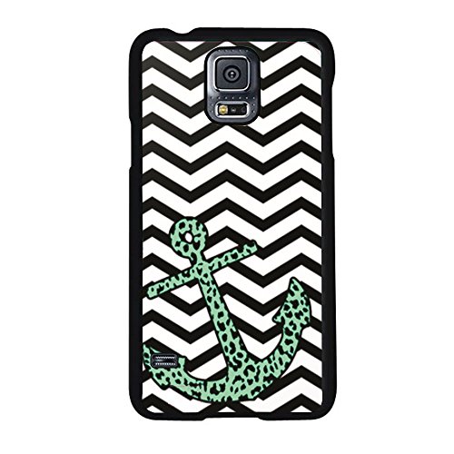 EVERMARKET(TM) Mint Leopard Chevron Anchor Style Hard Case Cover for Samsung Galaxy Note 4
