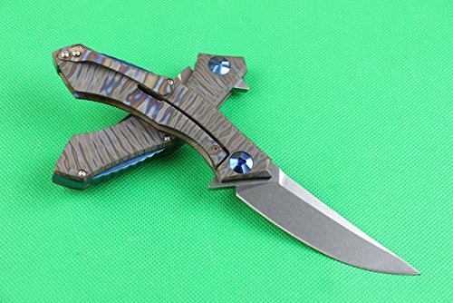 Sales！ Bear Tactical Folding Knife Ball Bearings Flipper D2 blade TC4 Clip and Handle camping Knives outdoor survival knife EDC tool