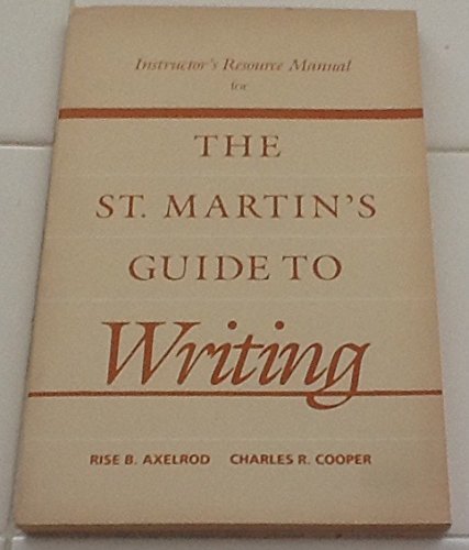 Guide to Writing (Instructor's Resource Manual) by Rise B Axelrod