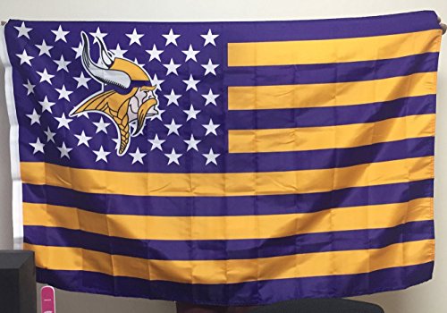 Minnesota Vikings With US Stripe Star Flag (3ftx5ft)