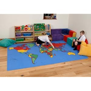 Giant World Map Rug (300x200cm) - a fun learning addition