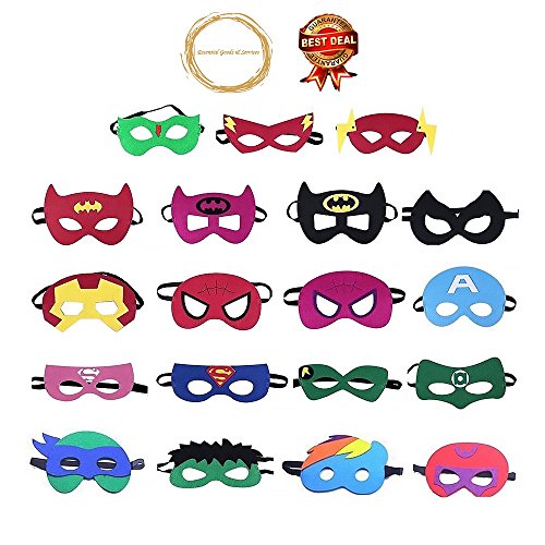 Algopix Similar Product 4 - Superhero Masks for Kids 20 Pieces