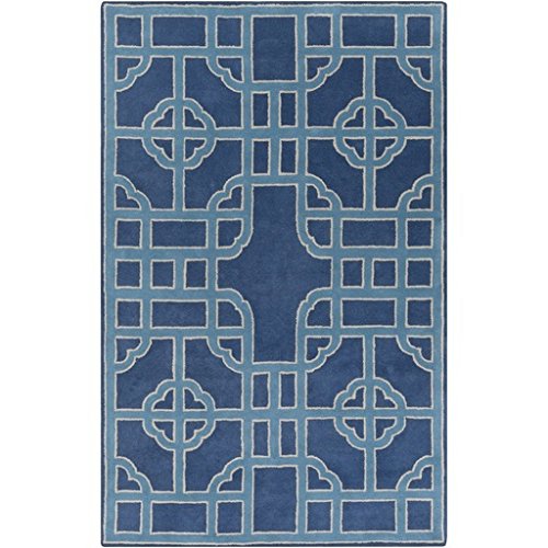 

2' x 3' Mosaic Delight Cerulean and Cobalt Blue Hand Tufted Area Throw Rug