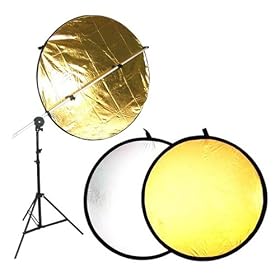 CowboyStudio Photo Reflector Arm and Stand kit with a 32in 2-in-1 Collapsable Reflector