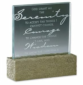 Serenity Prayer Standing Glass Plaque
