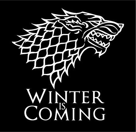 White Stark Direwolf Winter is coming Game of Thrones Die Cut Vinyl Decal Sticker