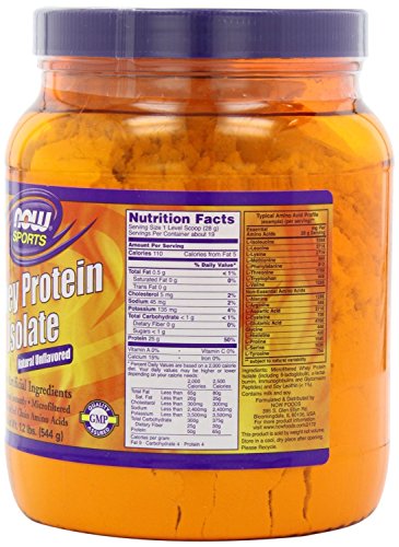 now foods whey protein isolate pure, 1.2 -pounds,pack of 3
