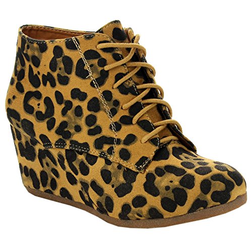 BELLAMARIE BRENDA-11 Women's Classic Lace Up Wedge Ankle Booties