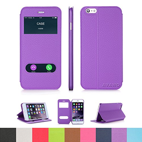 iPhone 6 6S Case, AVAWO Creative Smart Window View Touch Front Flip Cover Ultra Thin Folio Case for iPhone 6 6S 4.7