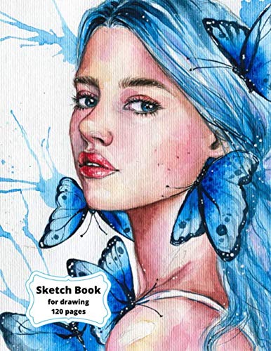 Sketch Book: Artists blank book for Creative Drawing and Doodling (Girl Blue Hair) by Journals by Jules
