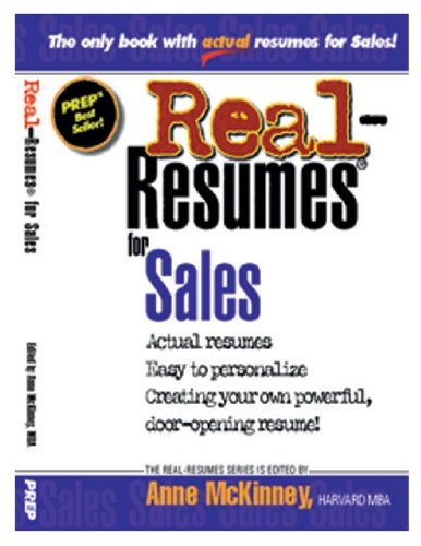 Real-Resumes for Sales by Anne McKinney