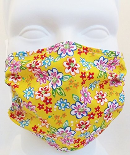 Mini Flowers Design Face Mask (Child Size/Smaller Face) By Breathe Healthy; Kids Allergy & Pollen Mask / Kids Flu Mask - Antimicrobial Germ Killing Agent