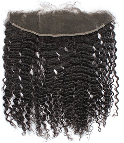 Brazilian Deep Wave Curly Full Lace Frontal Closure 13x4 with Baby Hair Brazilian Remy Human Hair Extensions Top Lace Front Closures Free Part Natural Color